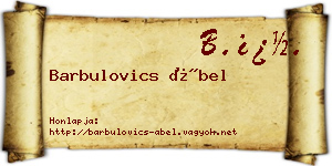 Barbulovics Ábel névjegykártya